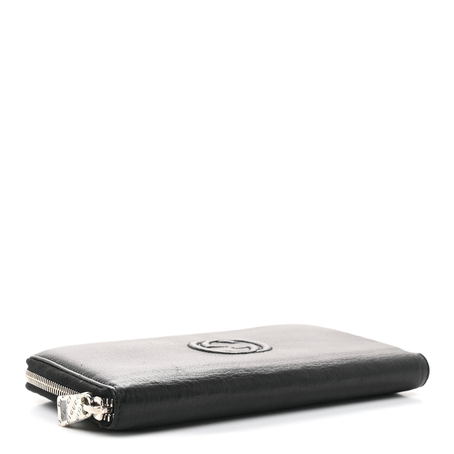 Pebbled Calfskin Soho Zip Around Wallet Black
