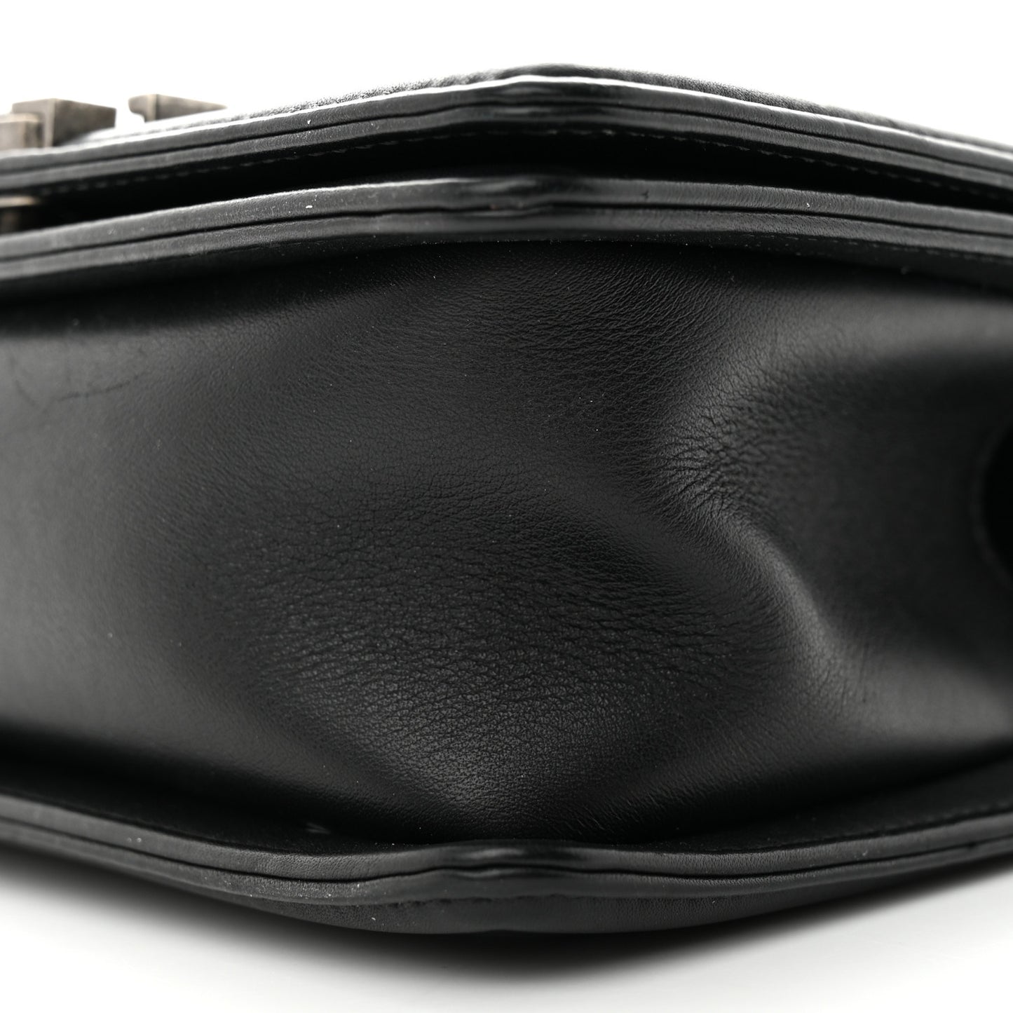 Calfskin Quilted Small Boy Flap Black