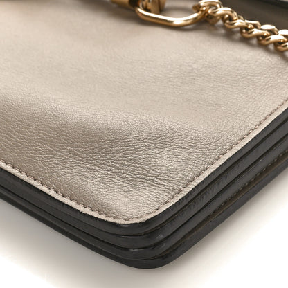 Chloe Calfskin Suede Medium Faye Shoulder Bag Motty Grey 10 of 11