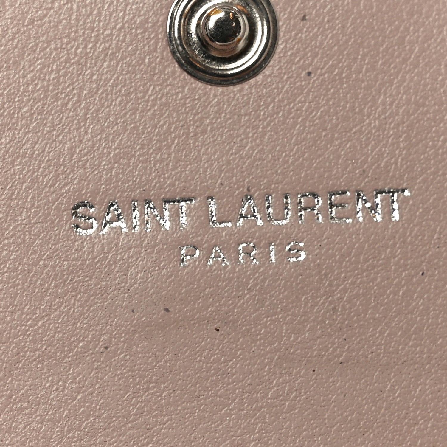 Saint Laurent Calfskin Crocodile Embossed Small Monogram Envelope Wallet Rose Antic 6 of 9