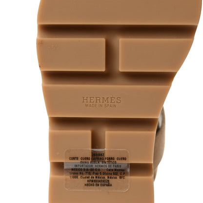 Hermes Suede Goatskin Cork Havana 30 Sandals 38 Beige Argile 6 of 8