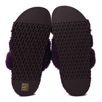 Hermes Woolskin Womens Chypre Sandals 38 Violet Fonce 5 of 8