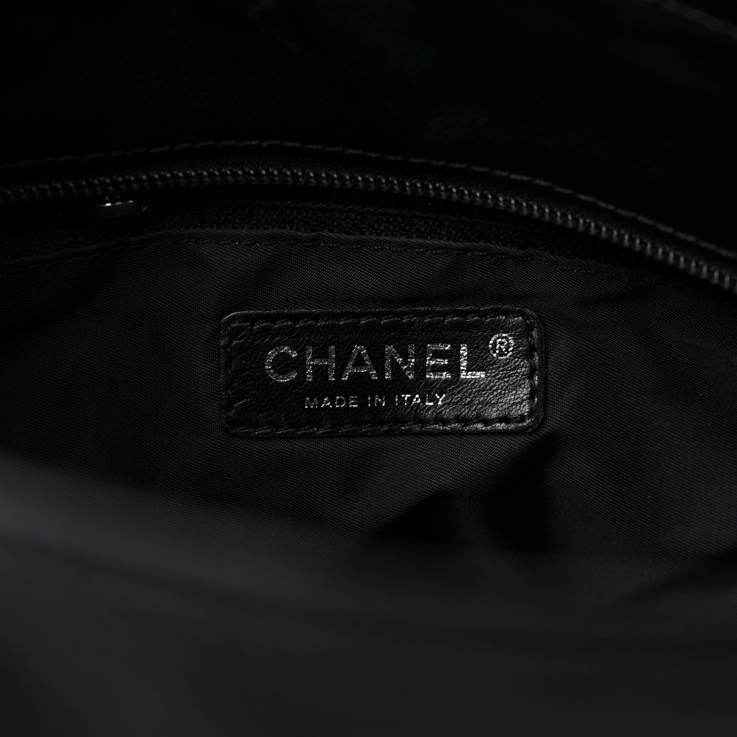 Coated Canvas Quilted Small Paris Biarritz Tote Black