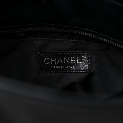 Chanel Coated Canvas Quilted Small Paris Biarritz Tote Black 6 of 12