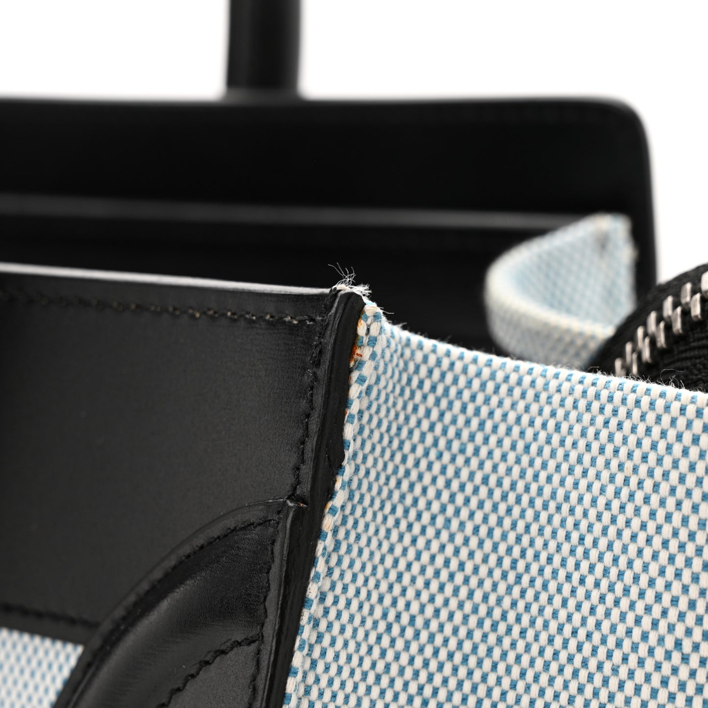 Textile Smooth Calfskin Micro Bi-Color Luggage Blue