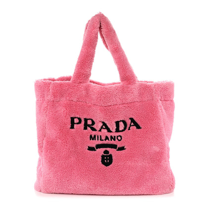 Prada Terry Cloth Tote Bag Petalo Black 1 of 10