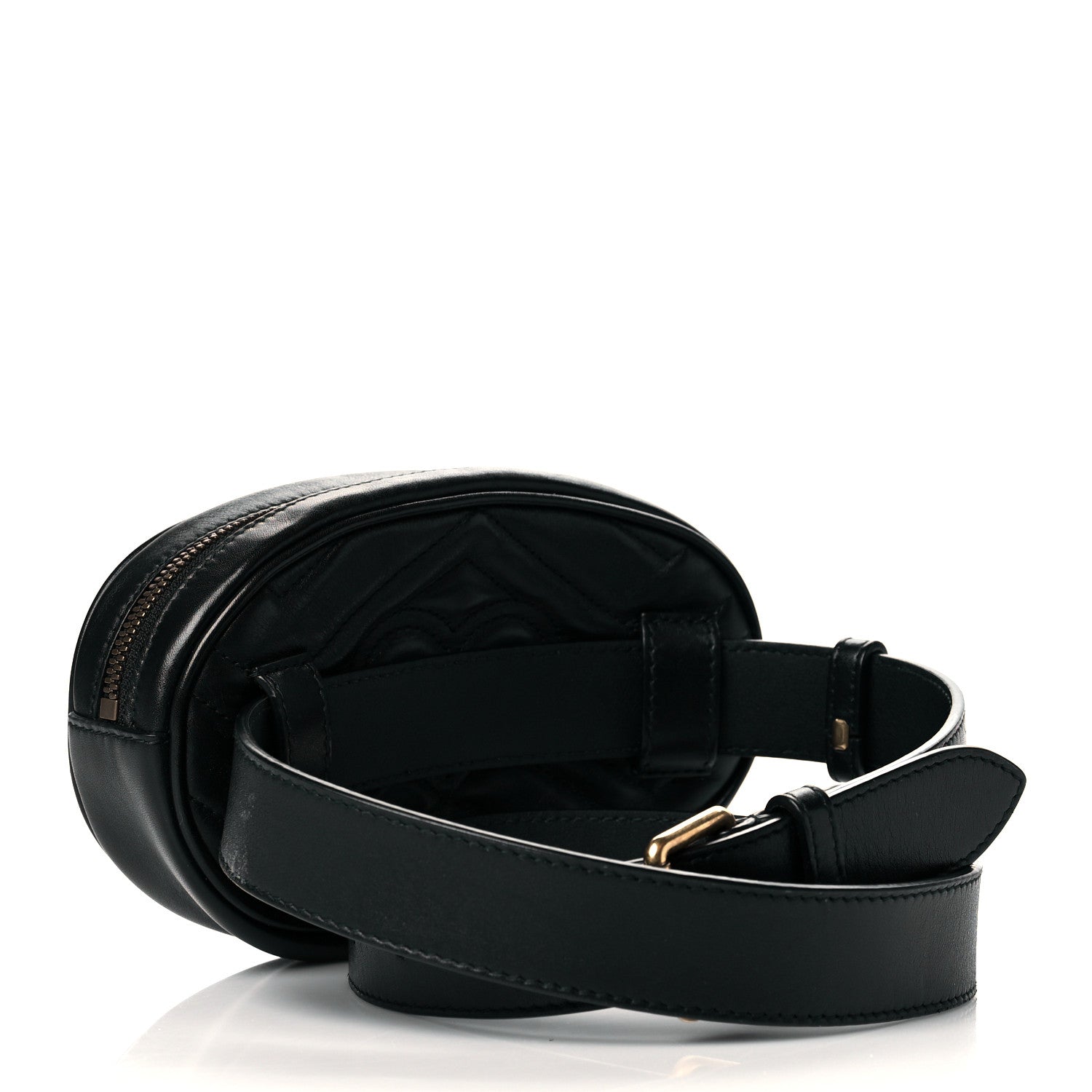 Gucci Calfskin Matelasse GG Marmont Belt Bag 85 34 Black 5 of 20