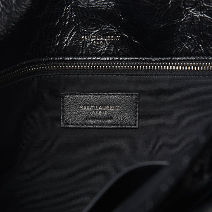 Saint Laurent Crinkled Calfskin Matelasse Monogram Medium Niki Chain Satchel Black 6 of 13