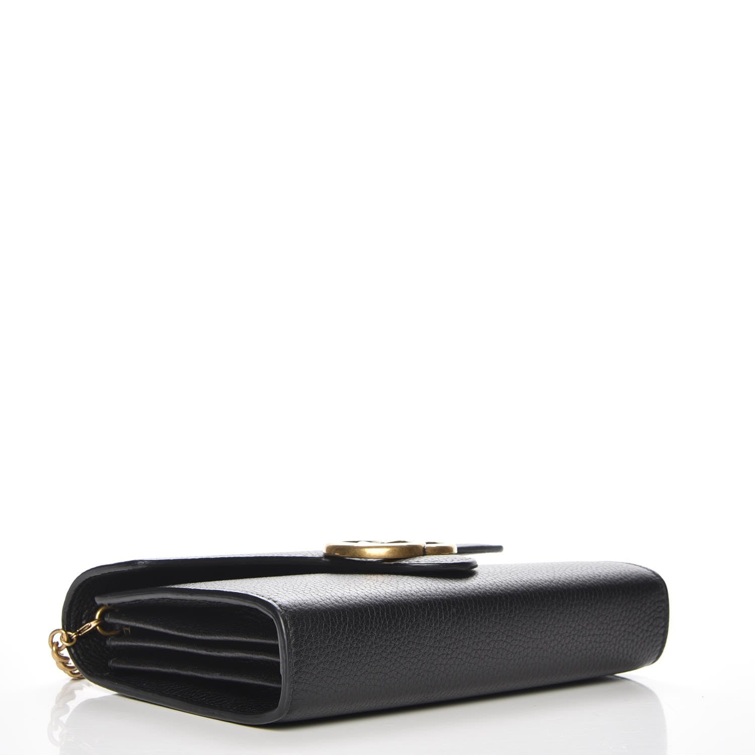 Gucci Calfskin GG Marmont Chain Wallet Black 4 of 8