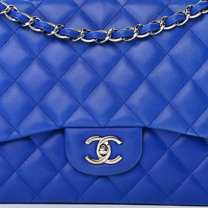 Chanel Lambskin Quilted Jumbo Single Flap Blue 8 of 13