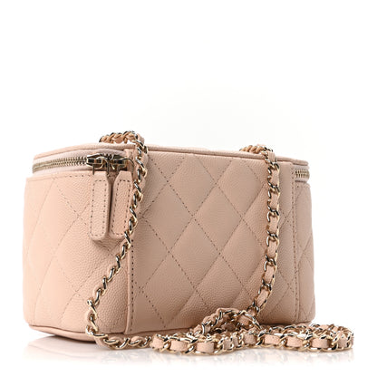 Chanel Caviar Quilted Small Vanity Case With Chain Light Beige 3 of 10