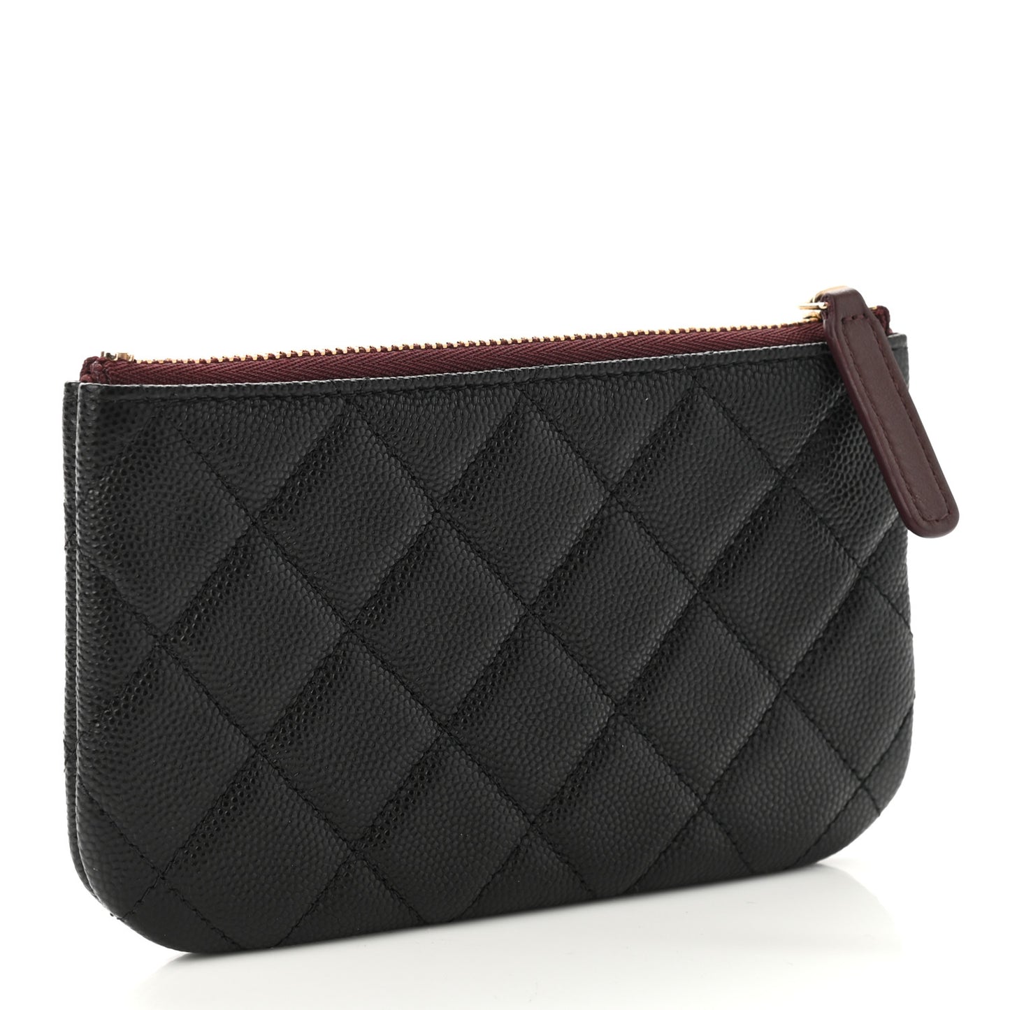 Caviar Quilted Small Cosmetic Case Black