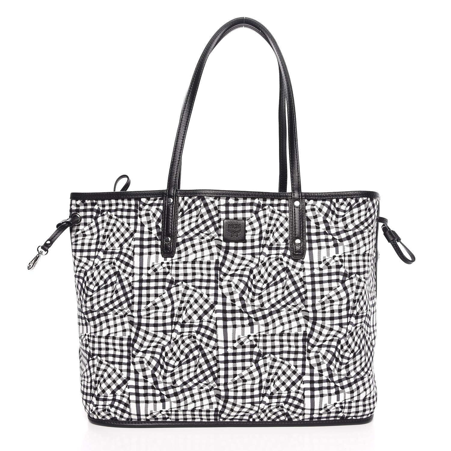 MCM Visetos Medium Reversible Shopper Tote Black 4 of 17