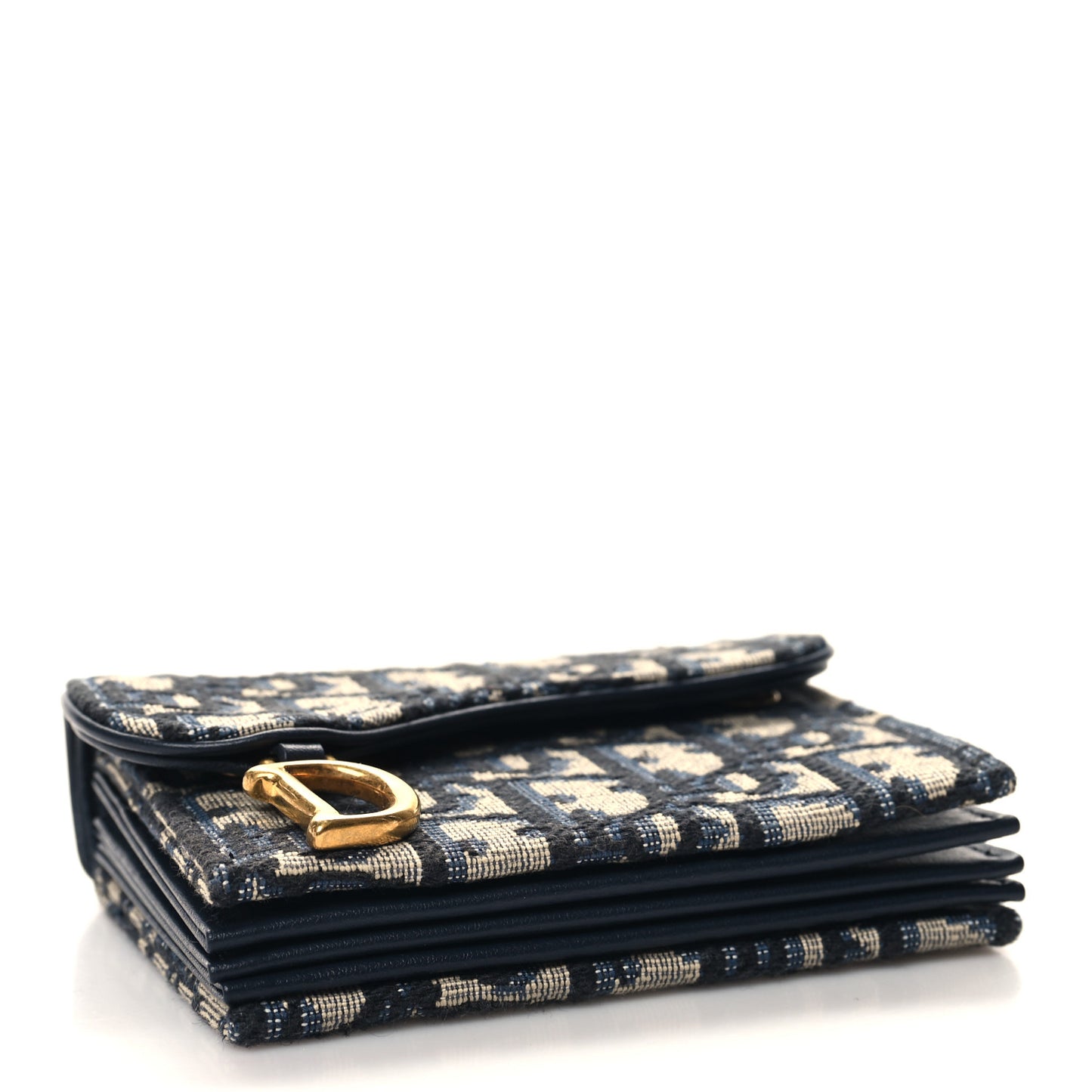 Oblique Saddle 5-Gusset Card Holder Blue