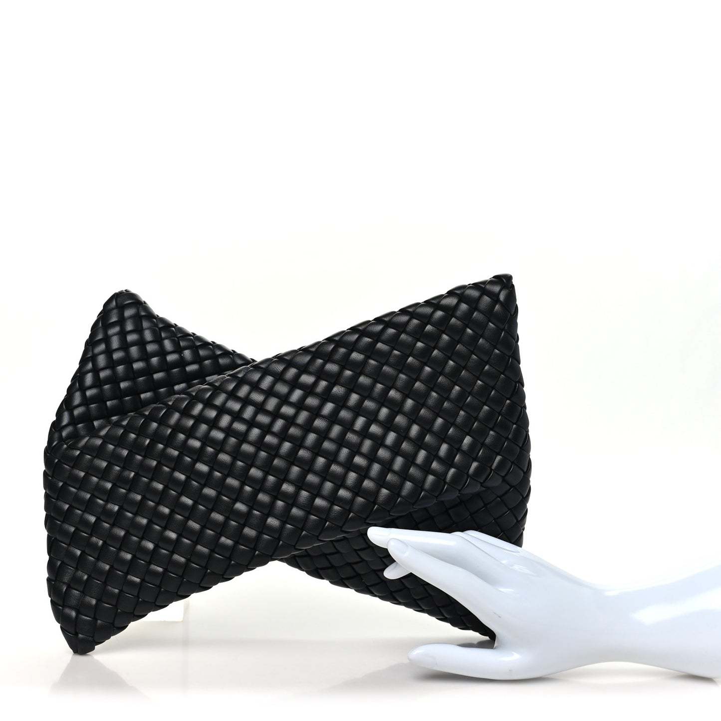 Nappa Intrecciato Crisscross Clutch Black