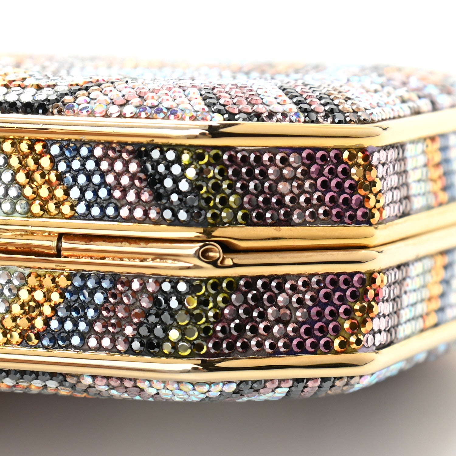 Judith Leiber Swarovski Crystal Minaudiere Clutch Gold Multicolor 11 of 11