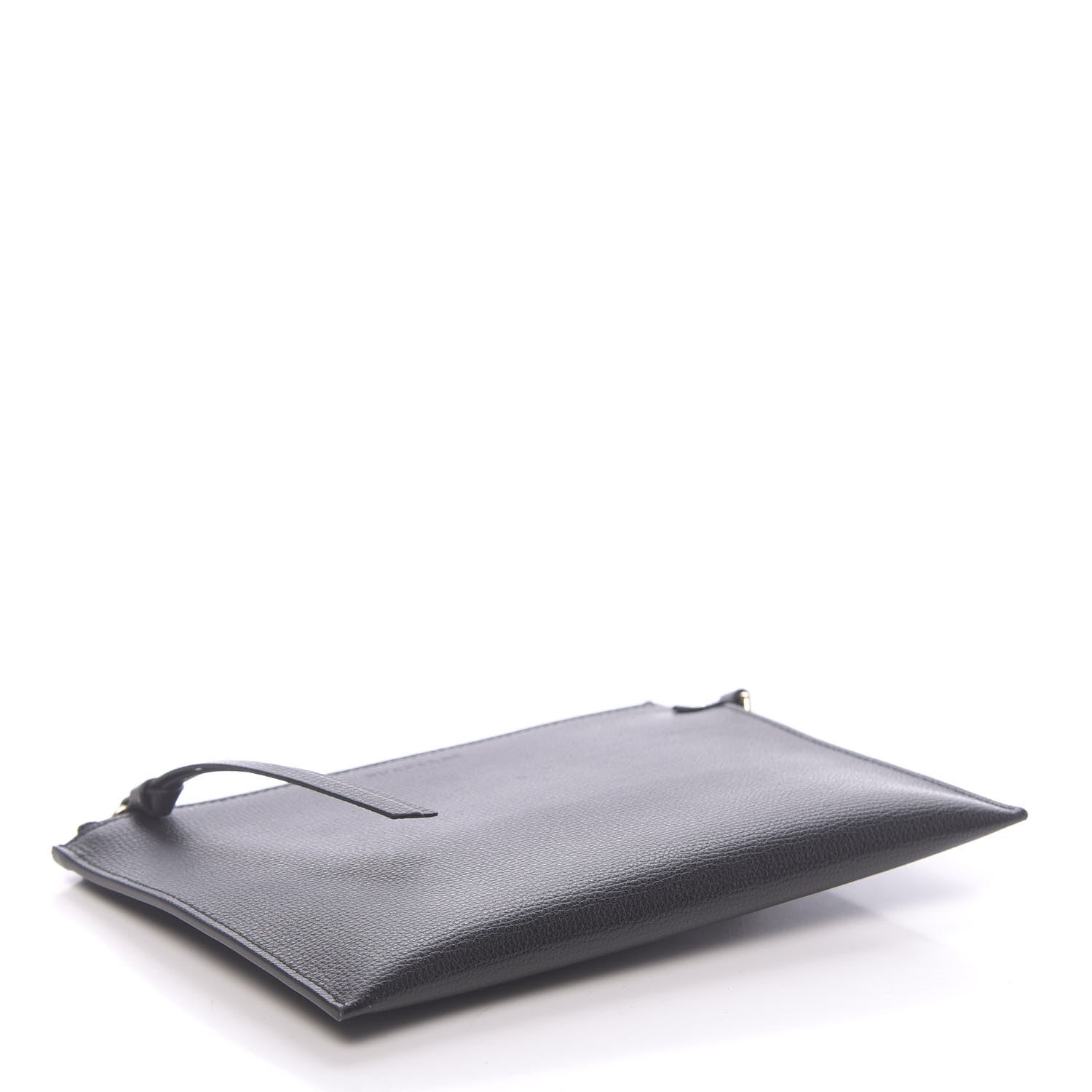 Burberry Grainy Calfskin Haymarket Check Zip Pouch Black 4 of 7