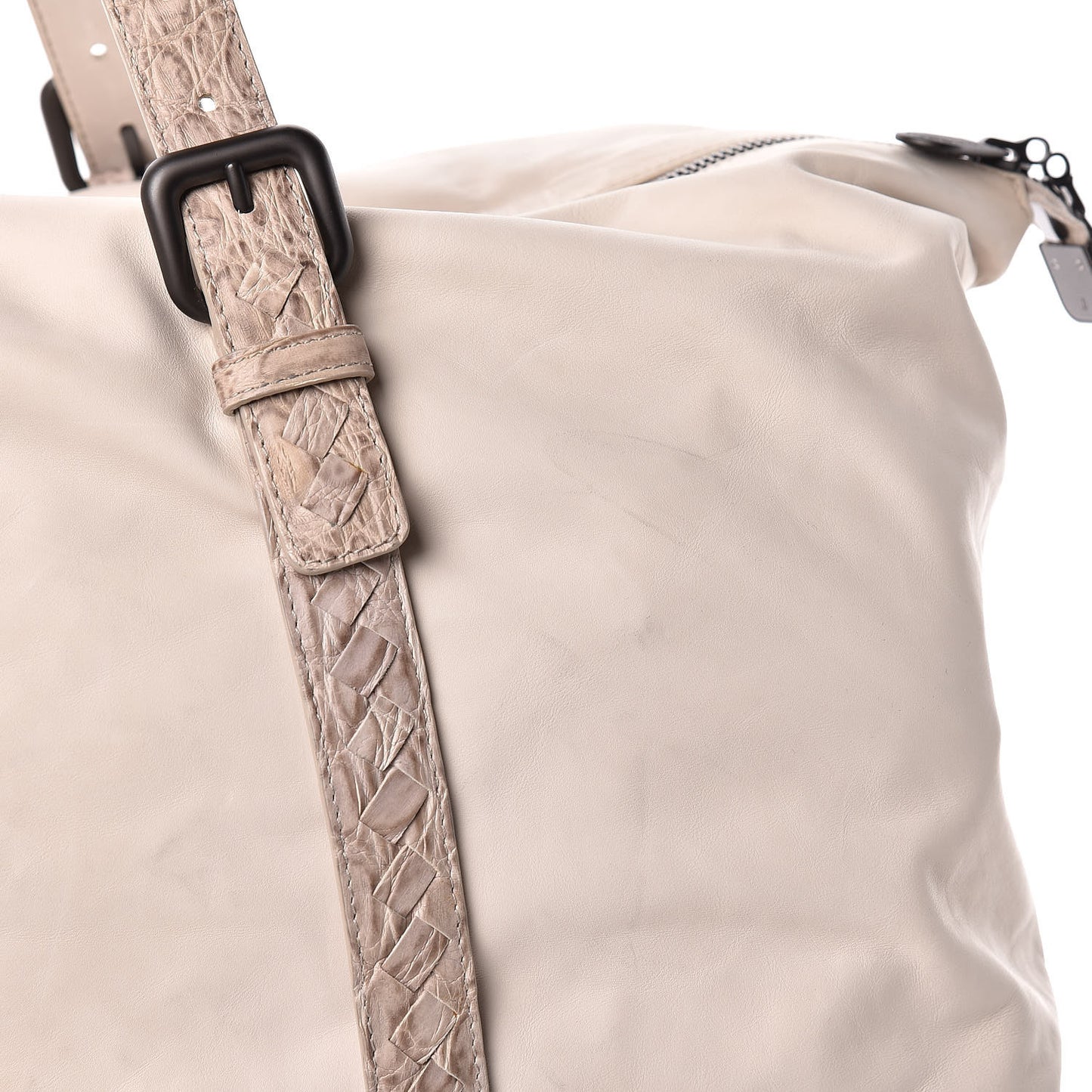 Nappa Crocodile Spinnaker Duffle Cream