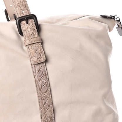 Bottega Veneta Nappa Crocodile Spinnaker Duffle Cream 15 of 15