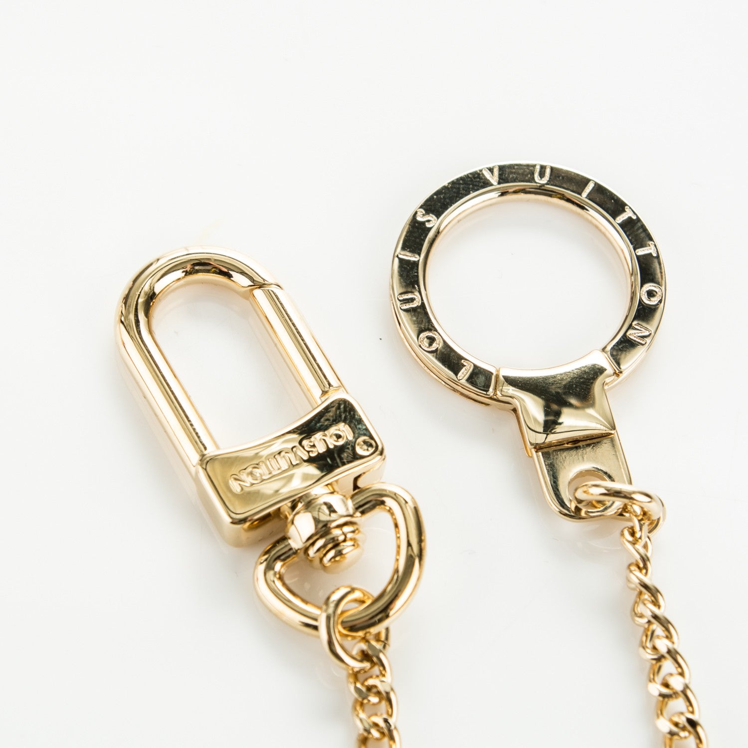 Louis Vuitton Metal Pochette Extender Key Ring Chain Gold 3 of 3