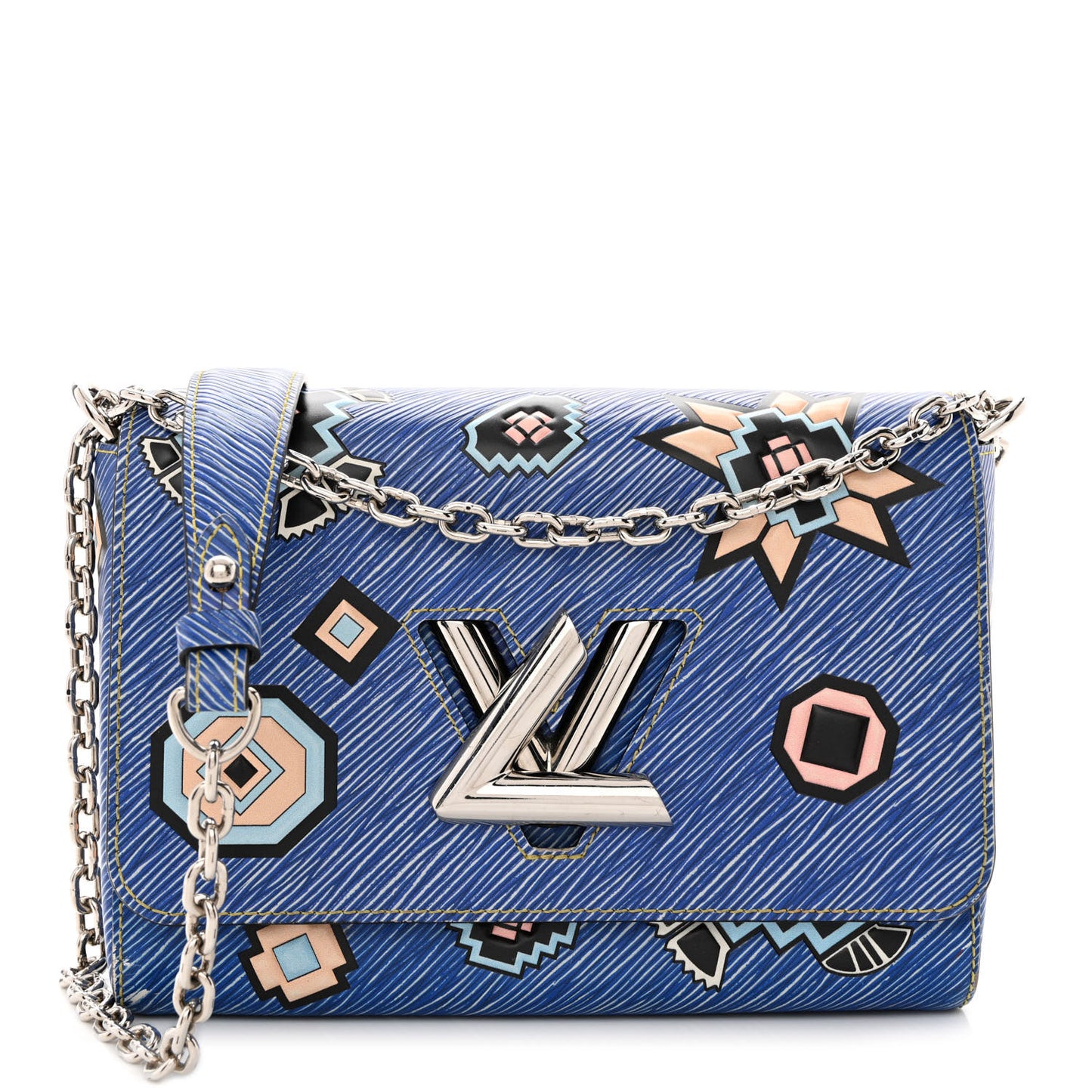 Epi Azteque Twist Shoulder Bag MM Denim Light