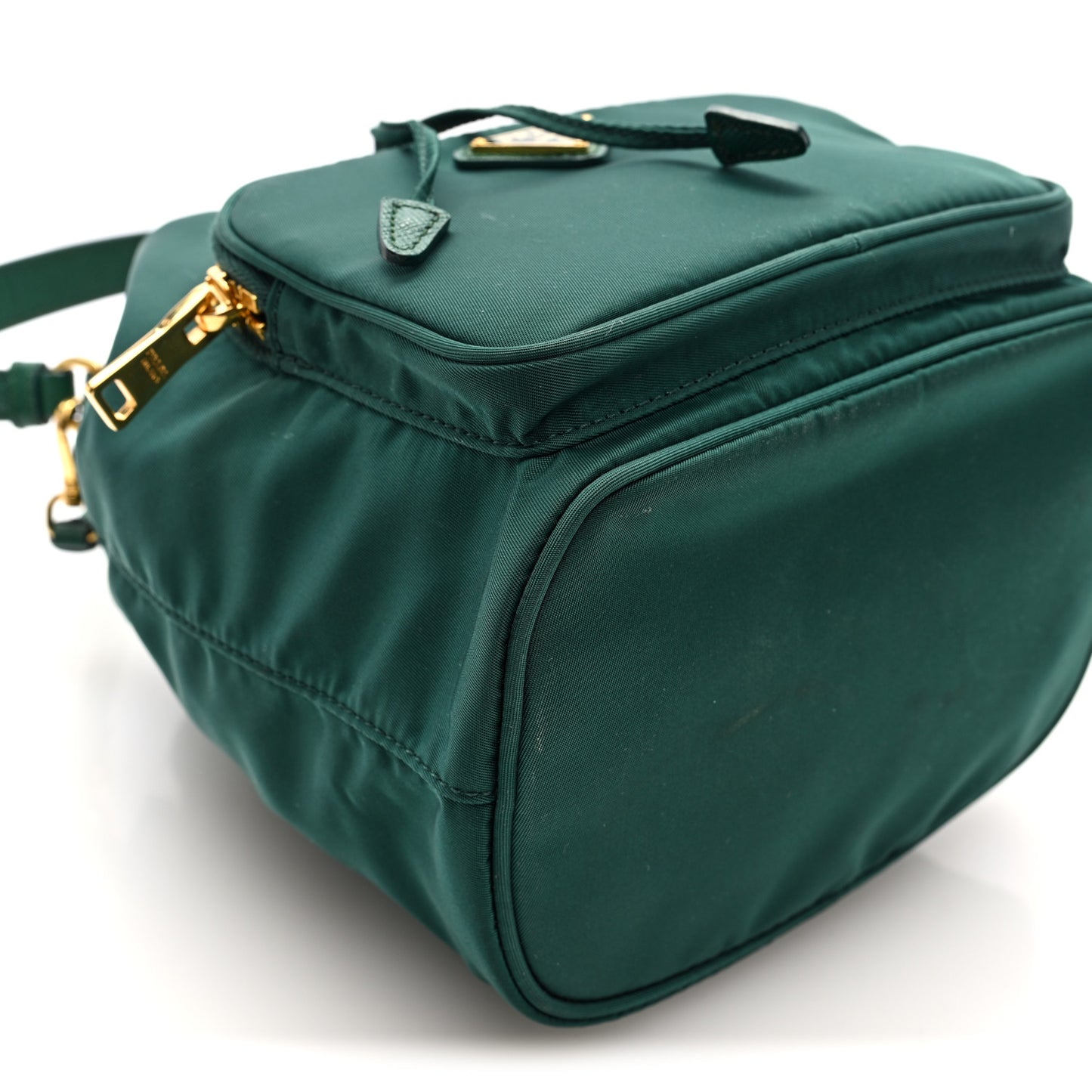Nylon Vela Saffiano Mini Bucket Crossbody Bag Oleandro