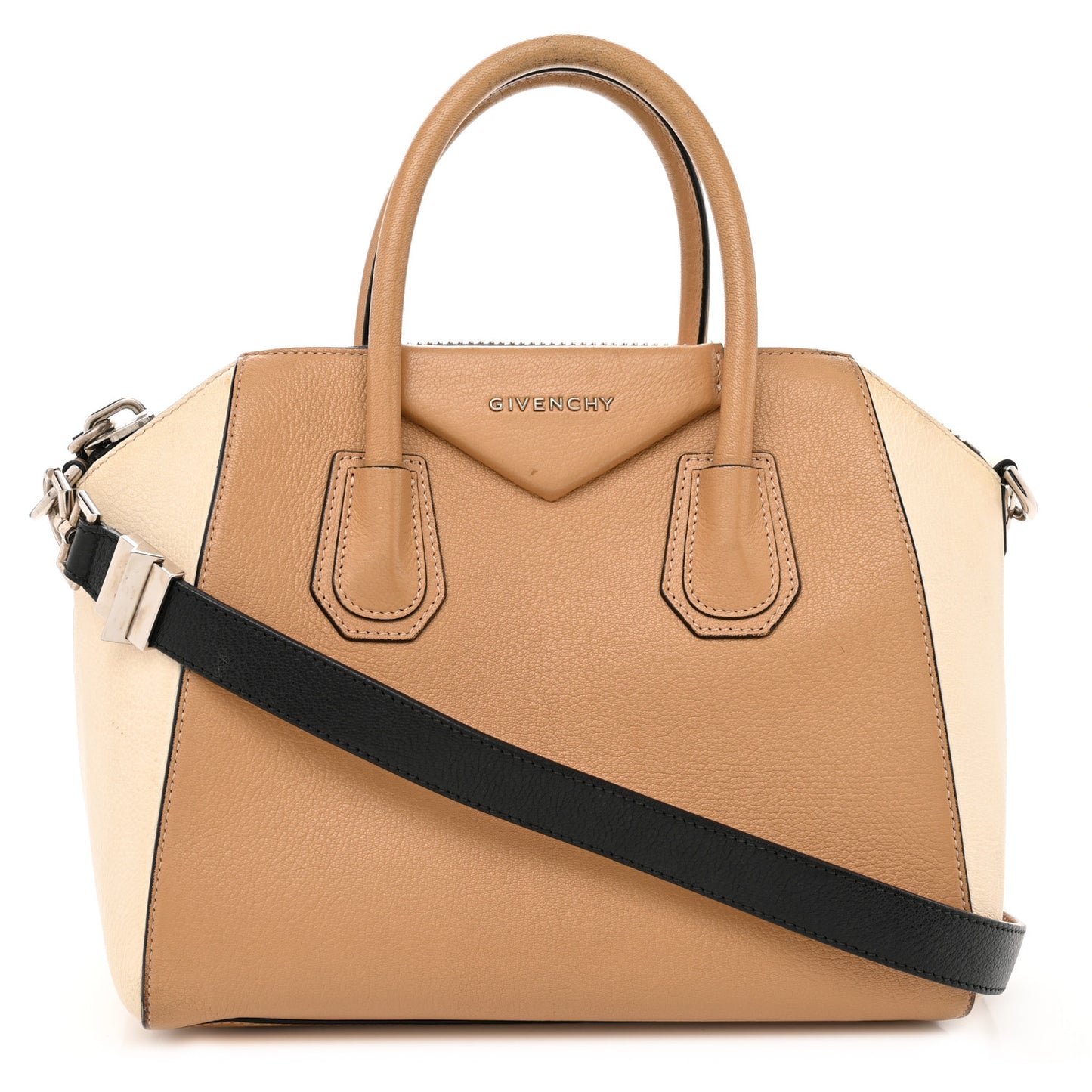 Sugar Goatskin Mini Tri-Color Antigona Light Brown Beige Black