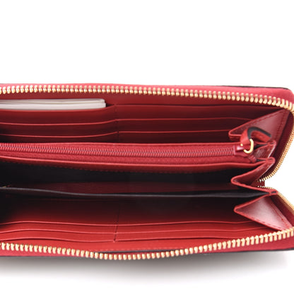 Gucci GG Supreme Monogram Bosco Patch Zip Around Wallet Beige Malva Hibiscus Red 5 of 7