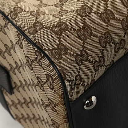 Gucci Monogram Dollar Calfskin Boston Duffle Bag Beige Ebony Testa di Moro Marrone Scuro 10 of 11