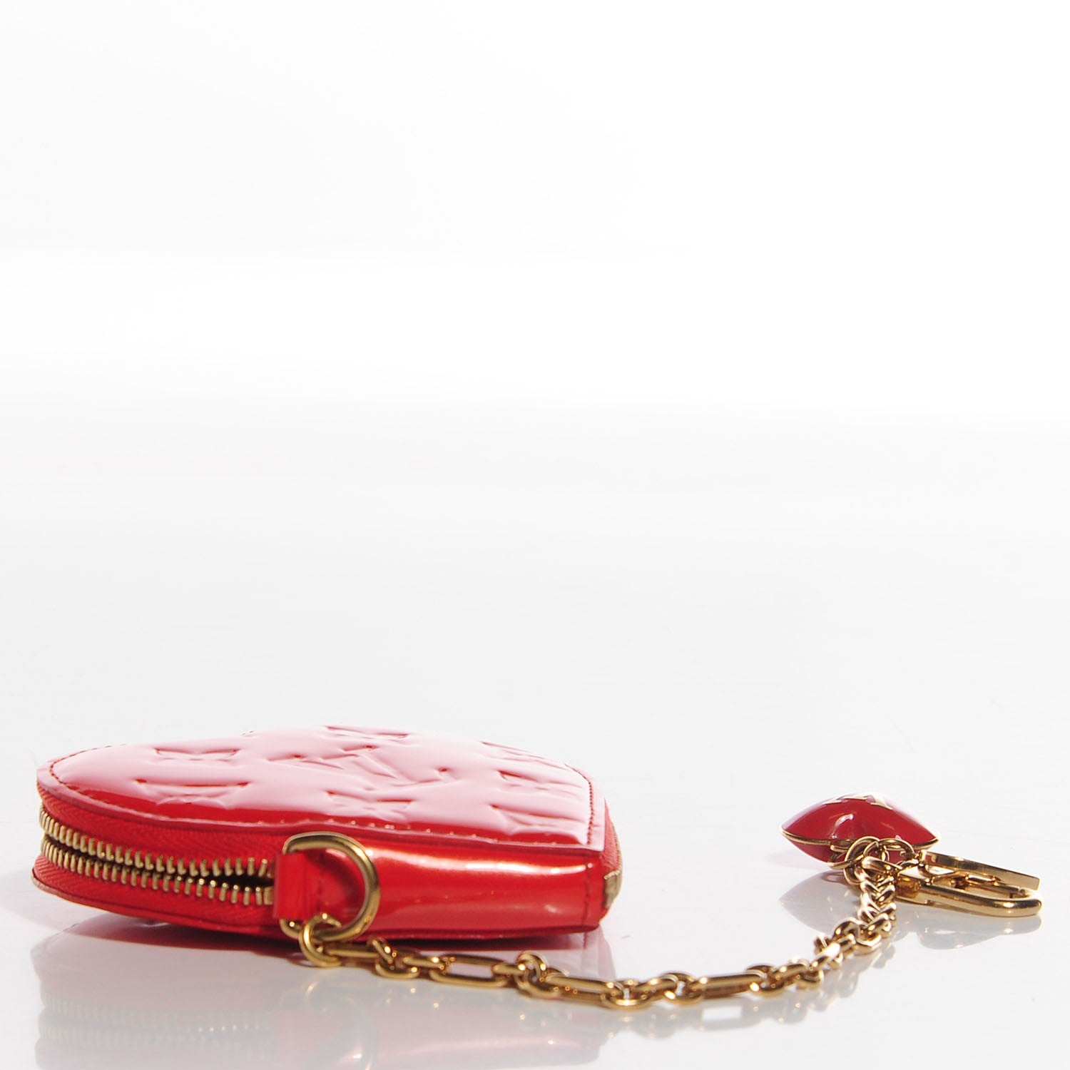 Louis Vuitton Vernis Heart Coin Purse Orange Sunset 3 of 7