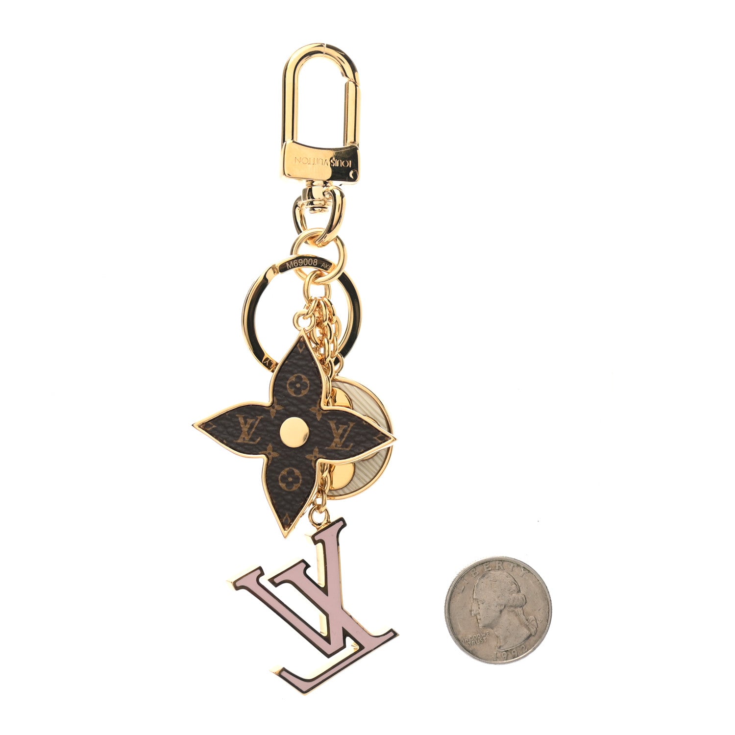 Louis Vuitton Metal Monogram Epi Spring Street Bag Charm Key Holder Gold 2 of 4