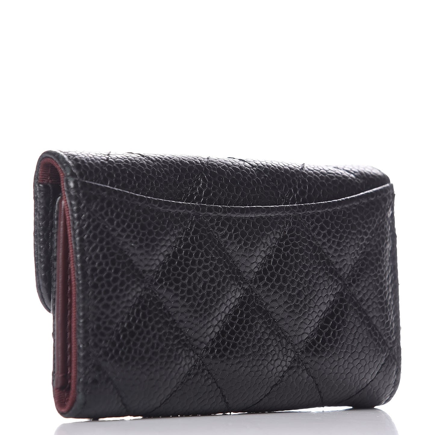 Caviar Quilted 6 Key Holder Black