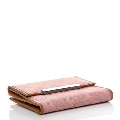 Gucci Monogram Metal Bar French Flap Wallet Pink 4 of 7