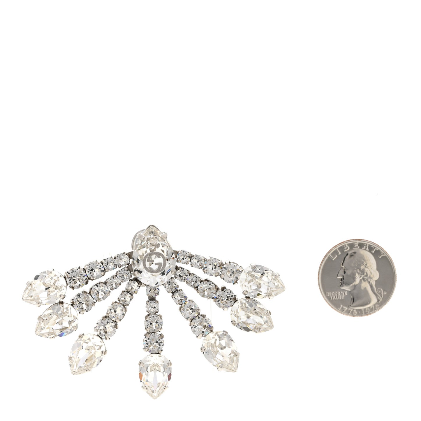 Crystal Single Earring Silver