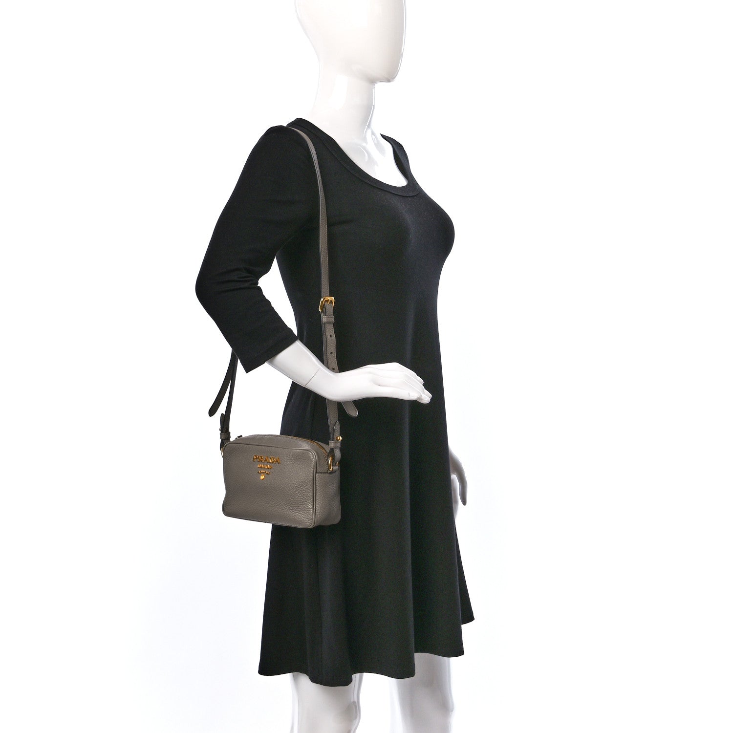 Prada Vitello Phenix Camera Bag Argilla 2 of 9