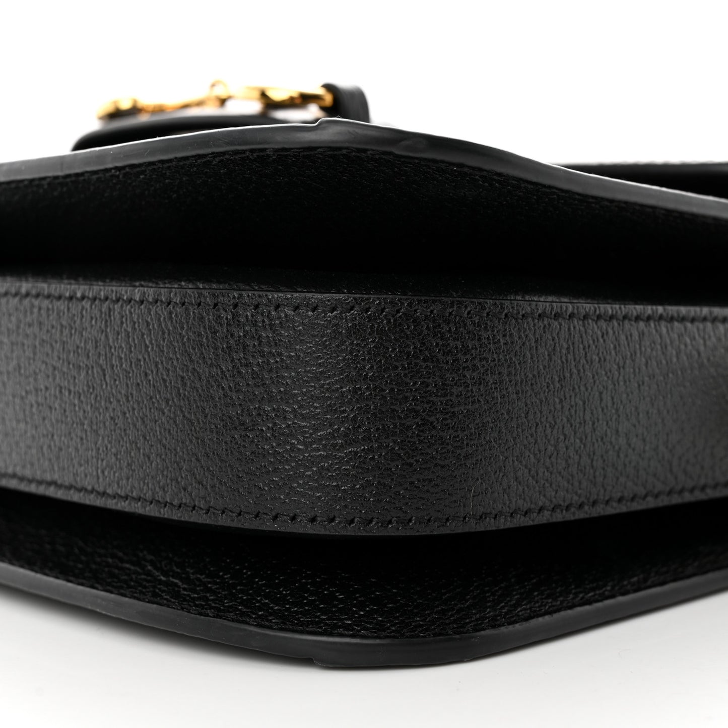 Jacquard Black Denim GG Monogram Textured Dollar Calfskin Horsebit 1955 Shoulder Bag Black Ivory