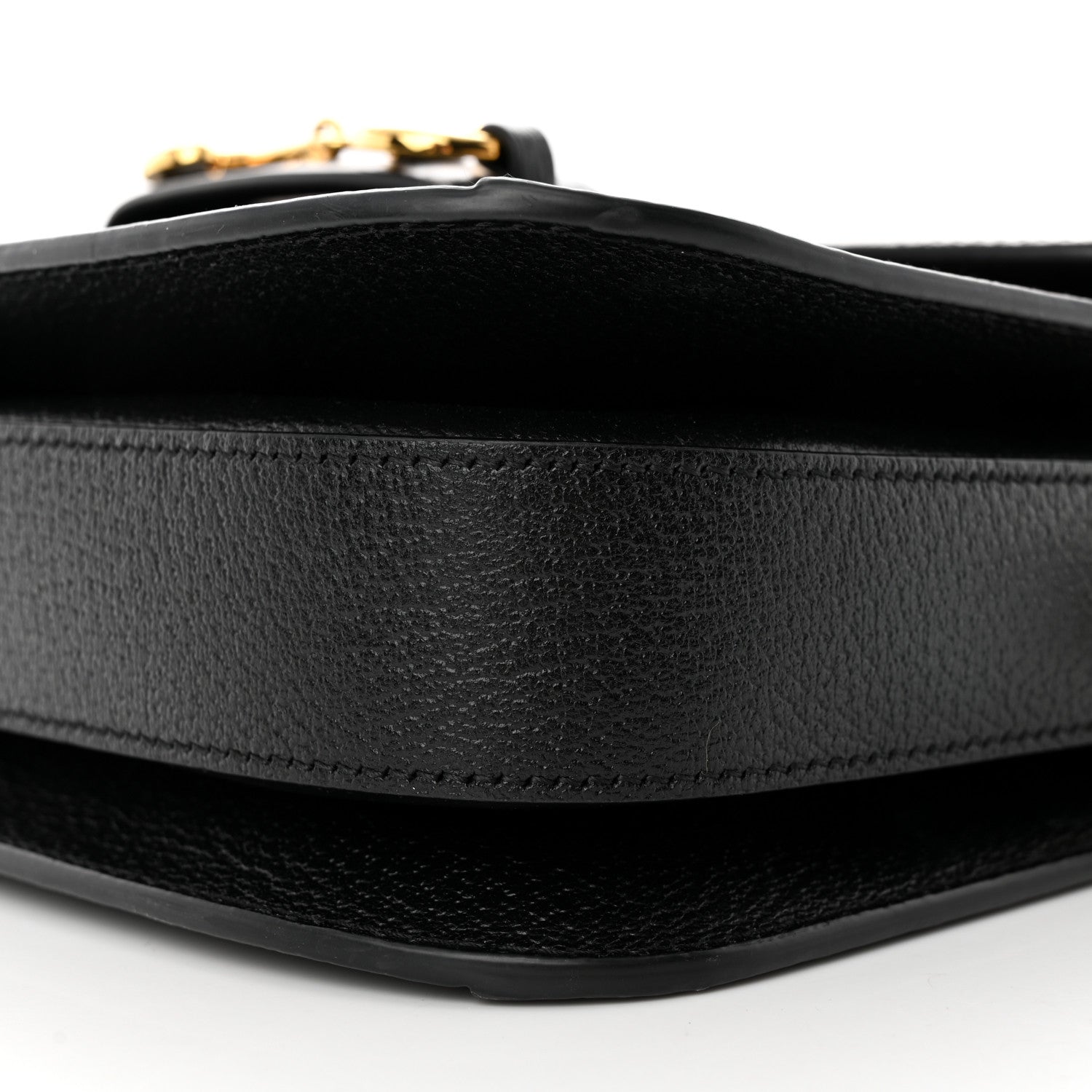 Gucci Jacquard Black Denim GG Monogram Textured Dollar Calfskin Horsebit 1955 Shoulder Bag Black Ivory 12 of 16