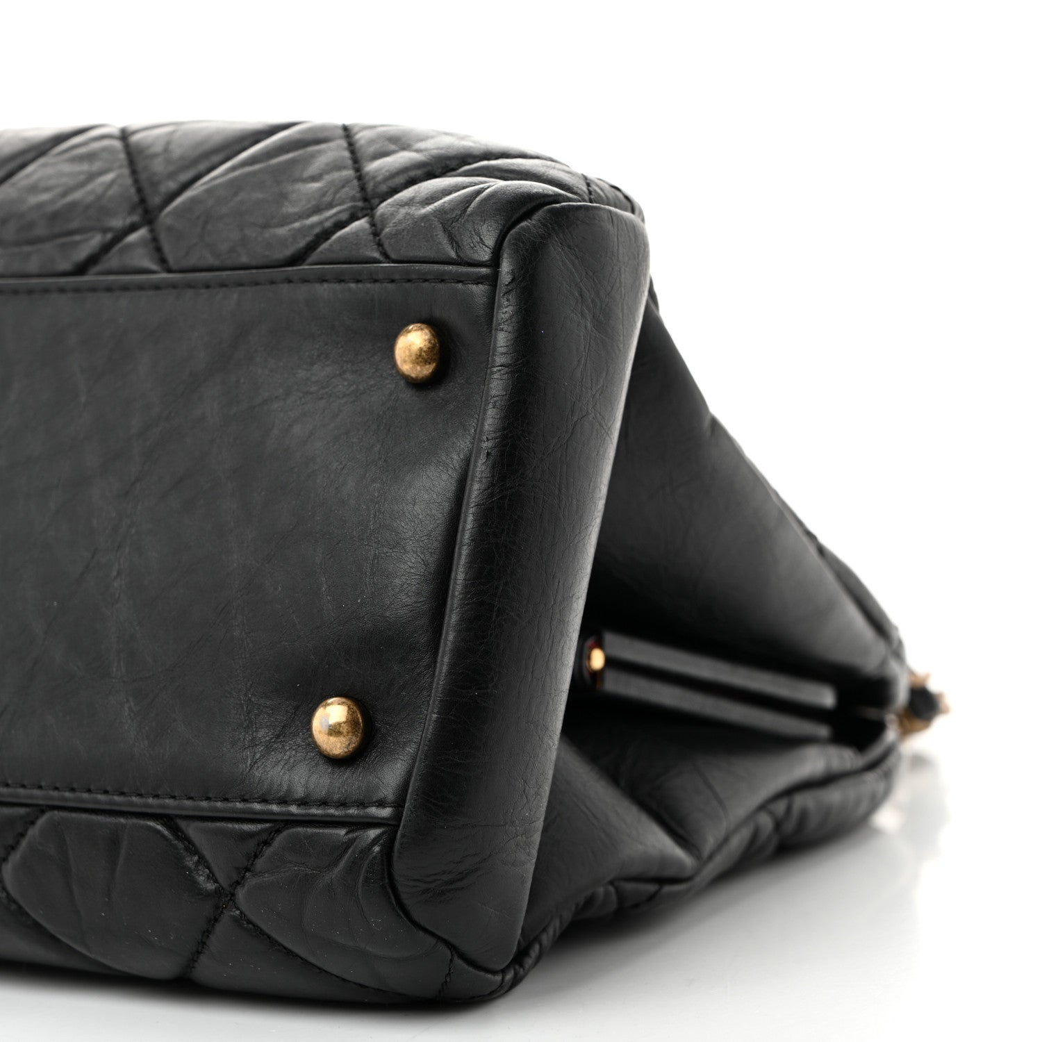 Chanel Aged Calfskin Large Just Mademoiselle Bowling Bag Black 21 of 27
