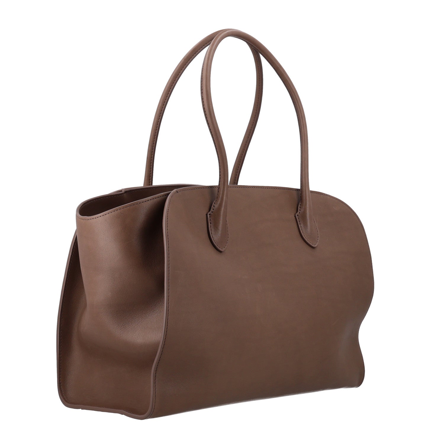 The Row Polished Saddle Calfskin Marlo 14 Tawny Brown 2 of 8