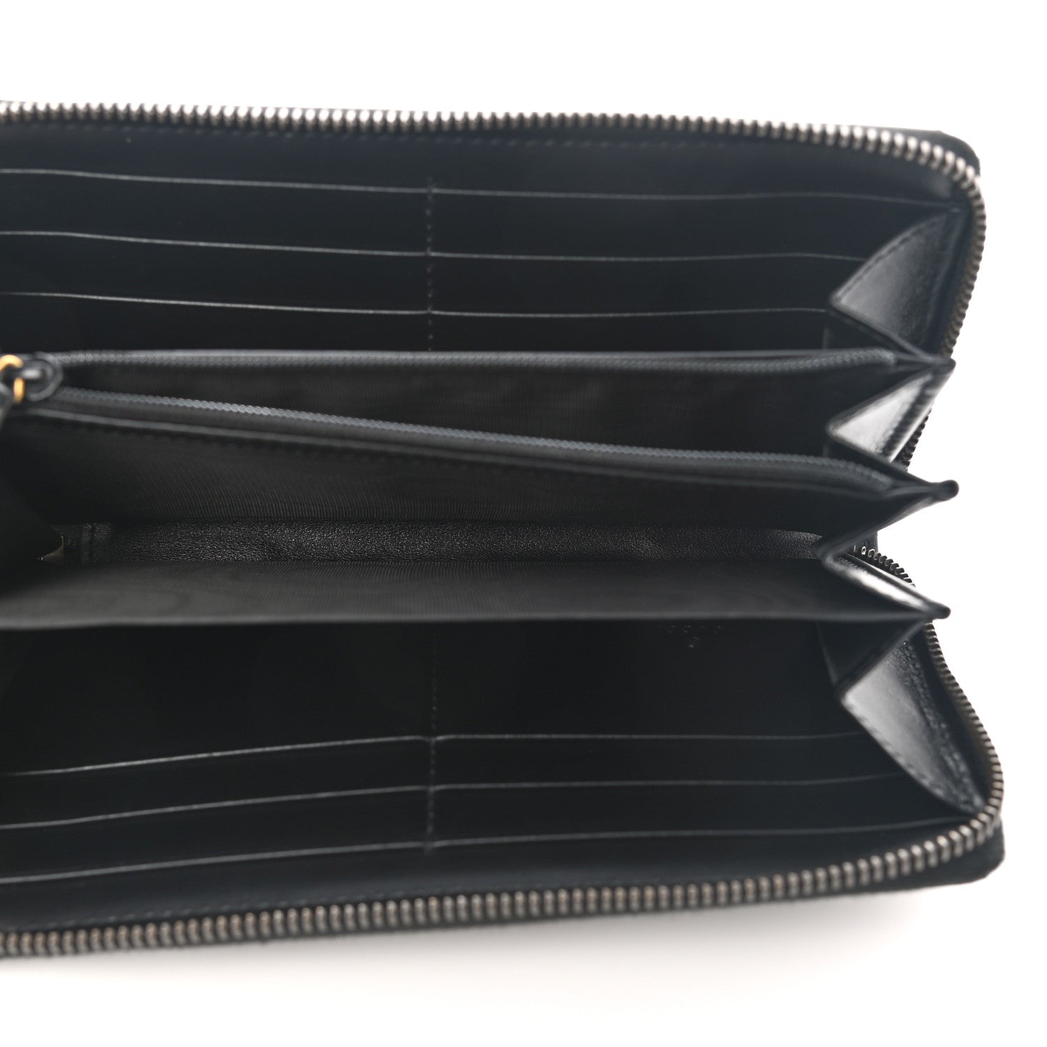 Gucci Calfskin Matelasse GG Marmont Zip Around Wallet Black 5 of 9