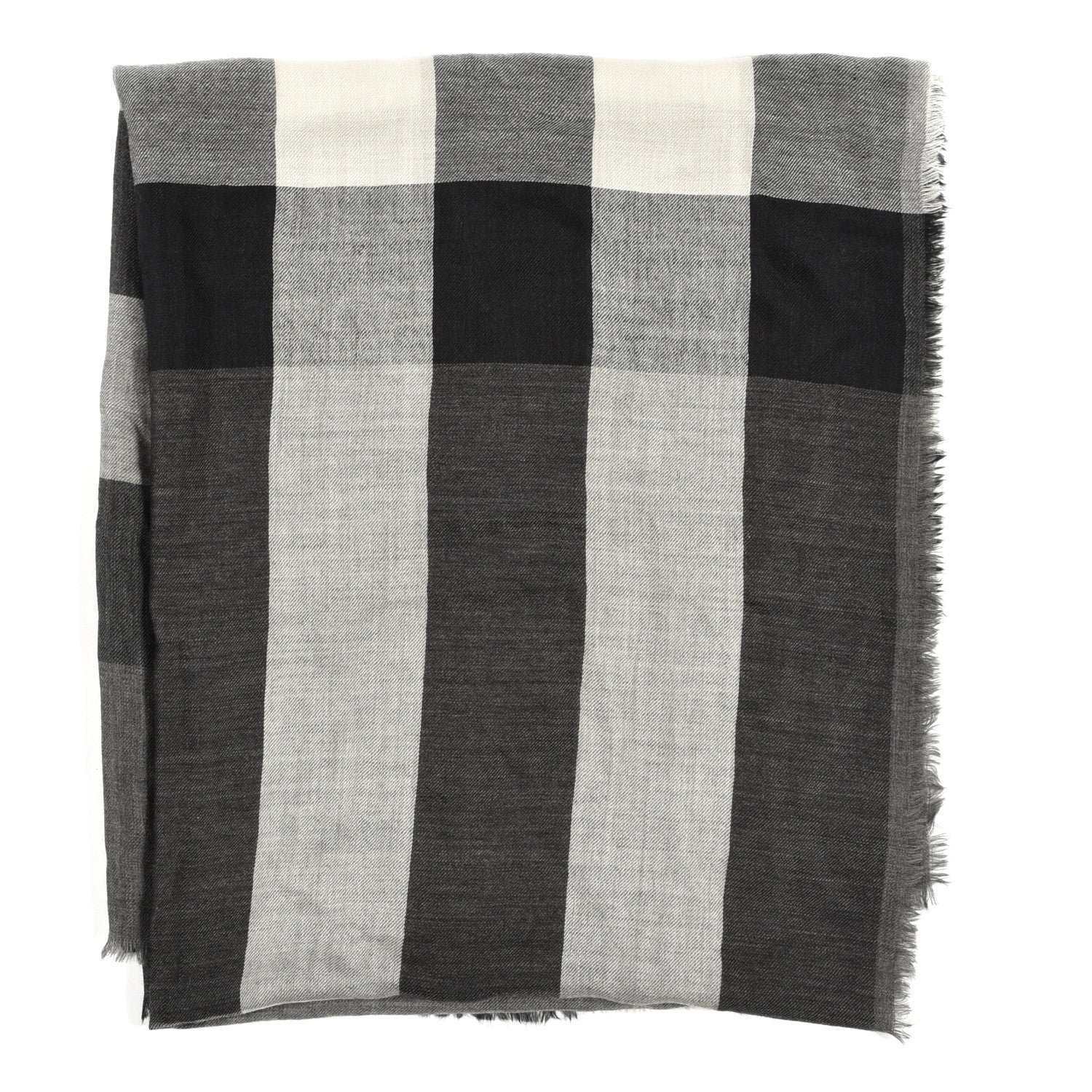 Burberry Cashmere Giant Check Lightweight Scarf Grey 2 of 4