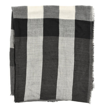 Burberry Cashmere Giant Check Lightweight Scarf Grey 2 of 4