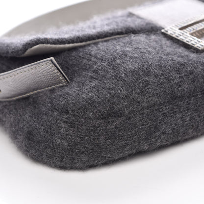 Fendi Knit Lizard Crystal Baguette Dark Grey 9 of 10