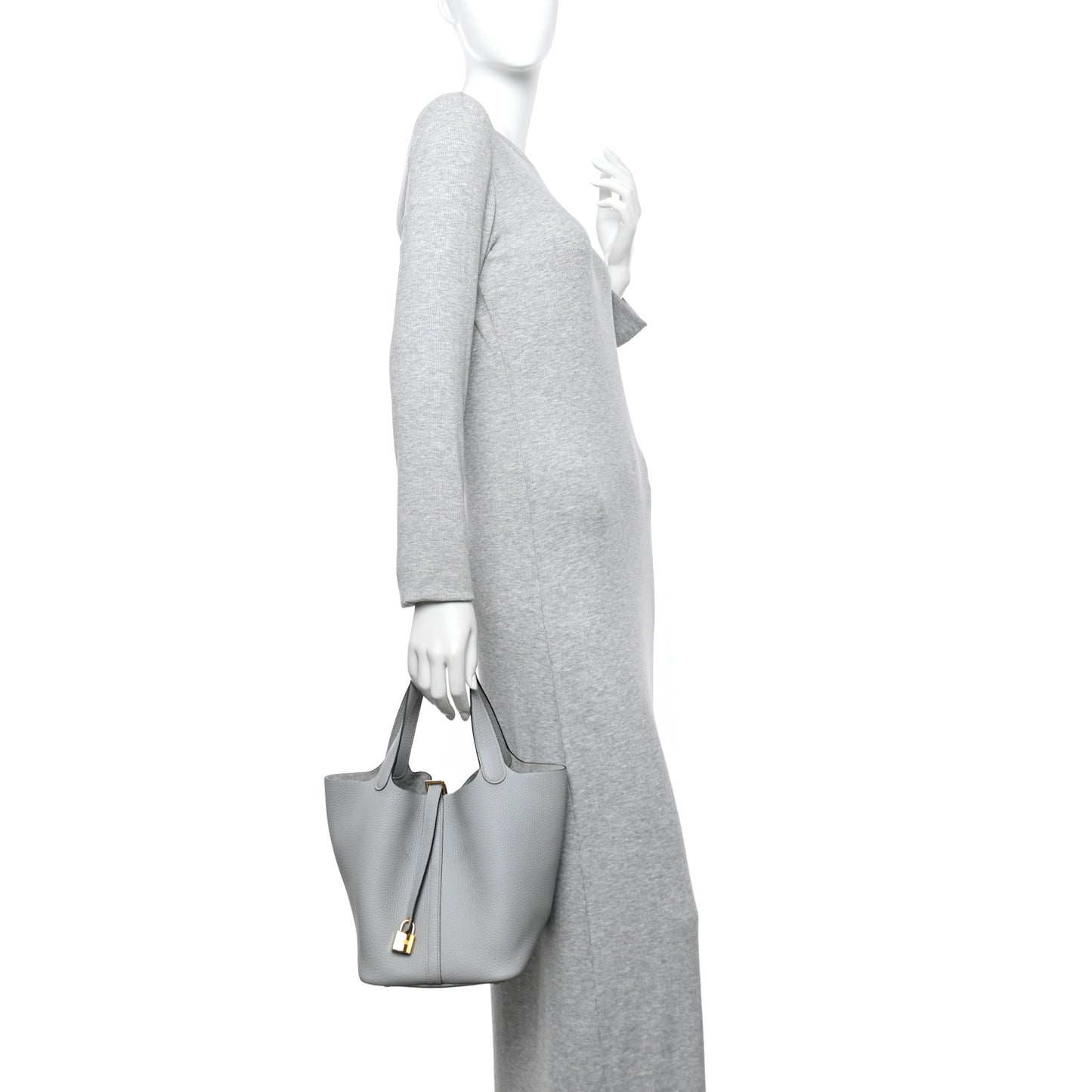 Taurillon Clemence Picotin Lock 22 MM Gris Platine