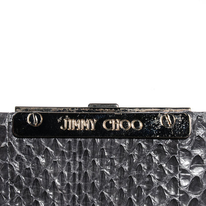 Jimmy Choo Elaphe Snakeskin Chandra Clutch Grey 8 of 10