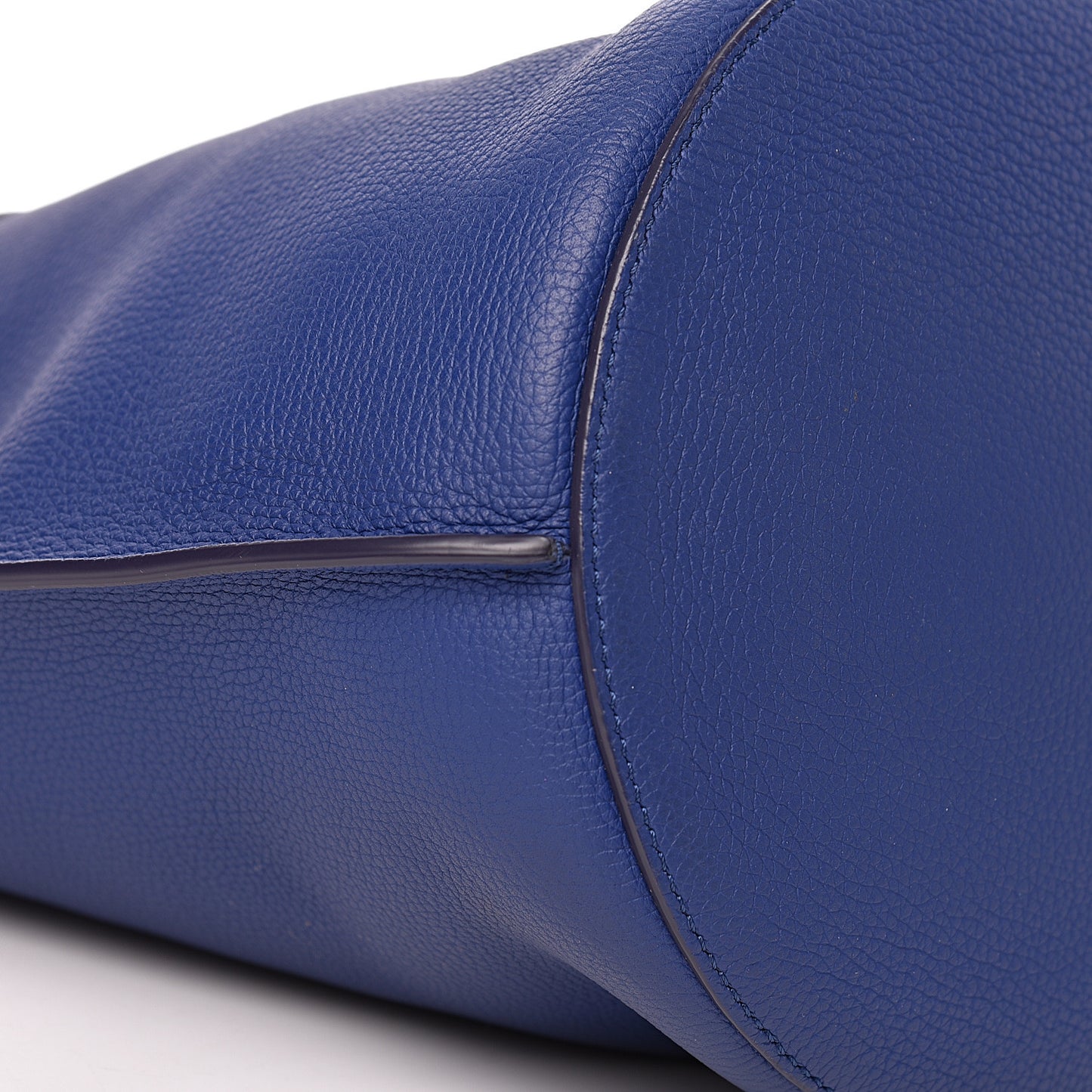 Supple Grained Calfskin Big Bag Bucket Cobalt