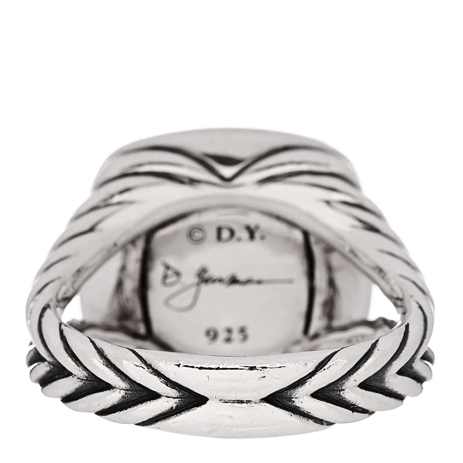 David Yurman Sterling Silver Diamond 11mm Albion Pave Ring 52 6 4 of 5