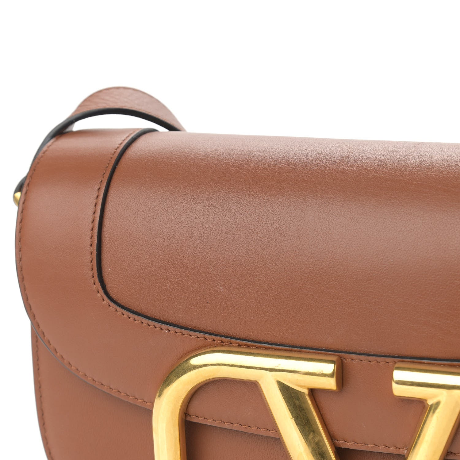 Valentino Garavani Smooth Calfskin Supervee Shoulder Bag Saddle Brown 9 of 13