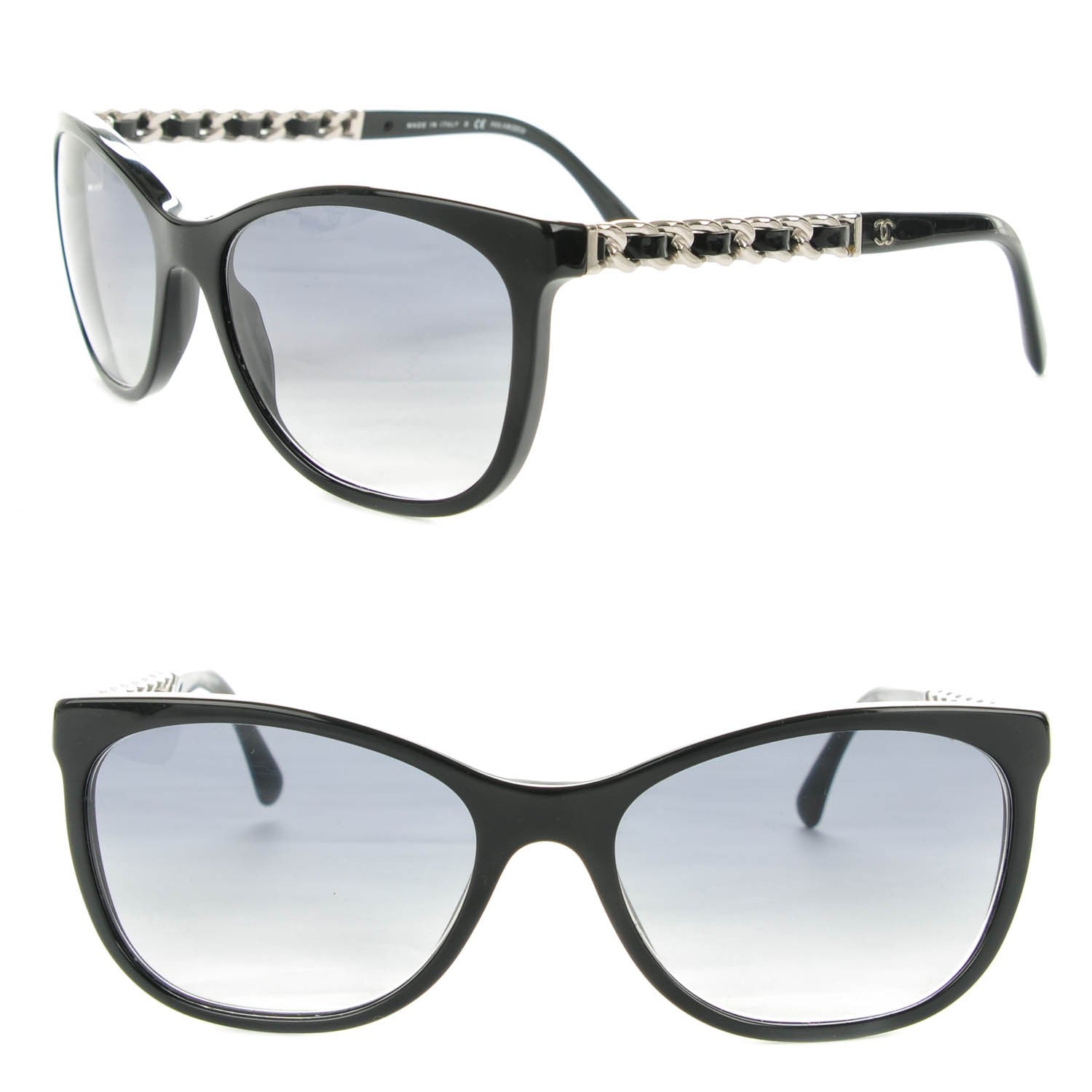 Chanel Cat Eye Chain Polarized Sunglasses 5260-Q Black 1 of 7