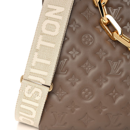 Louis Vuitton Lambskin Embossed Monogram Coussin MM Taupe 8 of 10